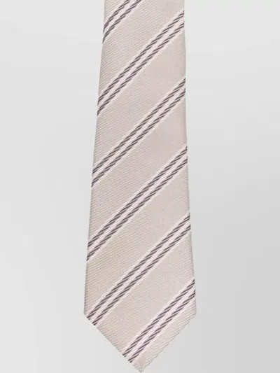 Giorgio Armani Striped Tie Pointed Tip Linear Pattern In Multi