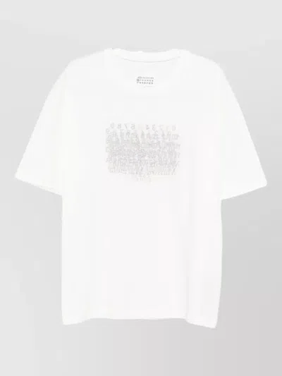Maison Margiela Neutrals Scattered Numbers Rectangular Cotton T-shirt In White