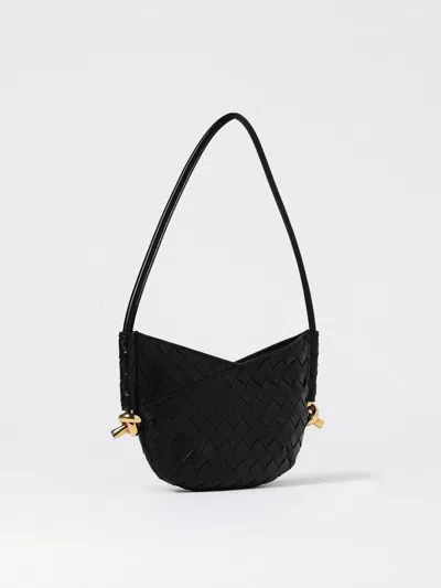 Bottega Veneta Women Black Nappa Leather Mini Solstice Shoulder Bag In Black