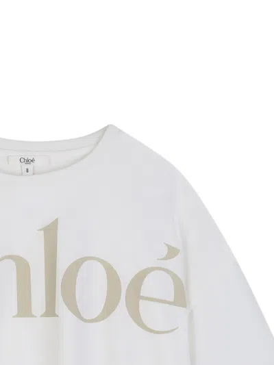 Chloé Logo Cotton T-shirt In White
