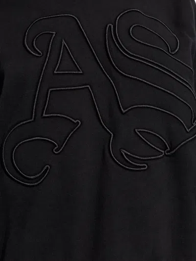 Allsaints Womens Black Artia Logo-embroidered Cotton Hoody In Black