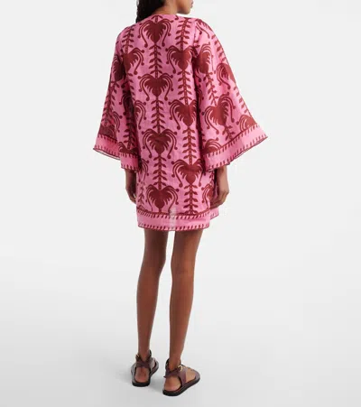 Johanna Ortiz Wild Savannah Shell-embellished Linen Mini Dress In Multi