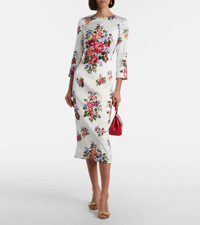 花卉中长连衣裙