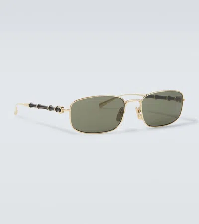 Gucci Bamboo Rectangular Sunglasses In Gold
