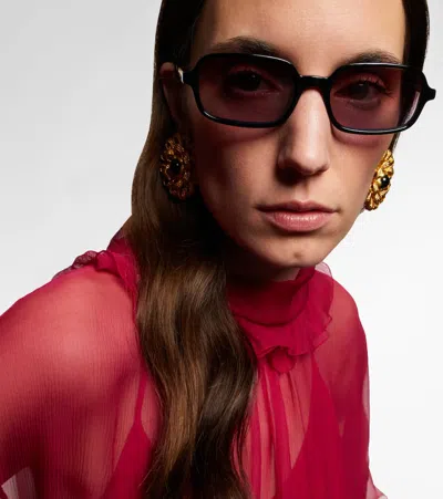 Chloé Judy Rectangular Sunglasses In Black