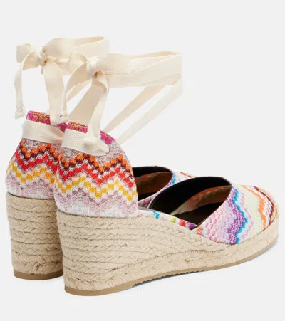 Missoni Chevron-pattern Tie Espadrilles In Multi