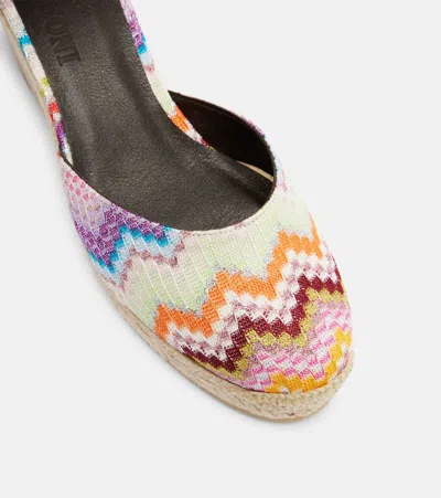 Missoni Chevron-pattern Tie Espadrilles In Multi