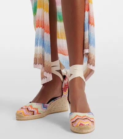 Missoni Chevron-pattern Tie Espadrilles In Multi