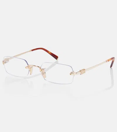 Miu Miu Rectangular Glasses In Multi