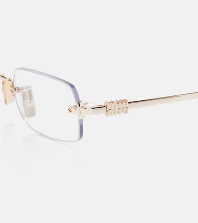 Miu Miu Rectangular Glasses In Multi