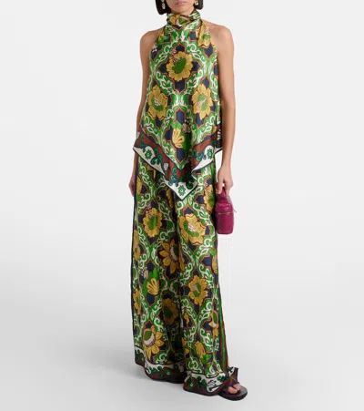 Alemais Womens  Liana Printed Silk Palazzo Trousers In Multi