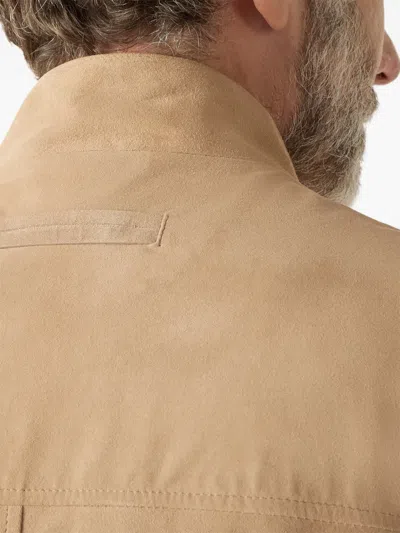 Zegna Button-up Jacket In Brown
