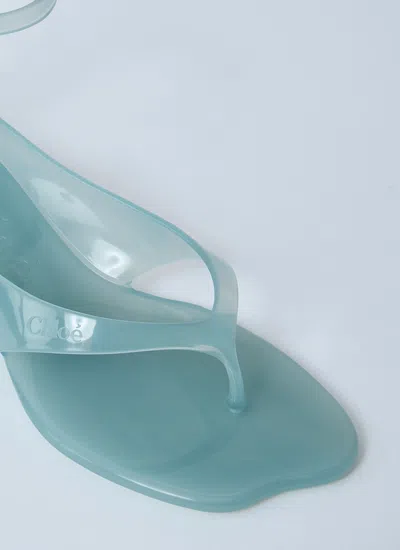 Chloé Chloe Women Pastel Light-blue Tpu Chloe Jelly Thong Sandals In Blue