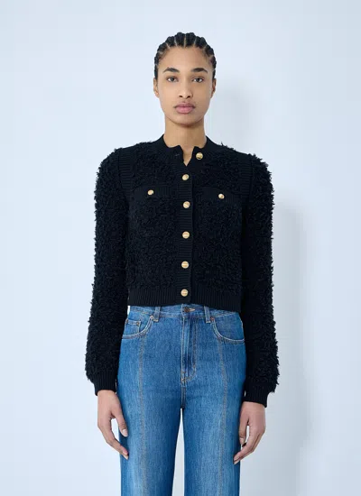 Chloé Button-front Cropped Cardigan In Black