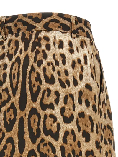 Dolce & Gabbana High Waist Leopard Stretch Drill Shorts In Animal Print