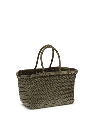 Dragon Diffusion Flat Gora Mini Tote Woven Rectangular In Green