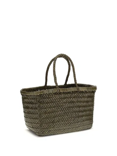 Dragon Diffusion Flat Gora Mini Tote Woven Rectangular In Green