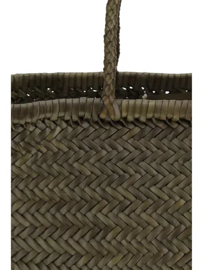 Dragon Diffusion Flat Gora Mini Tote Woven Rectangular In Green