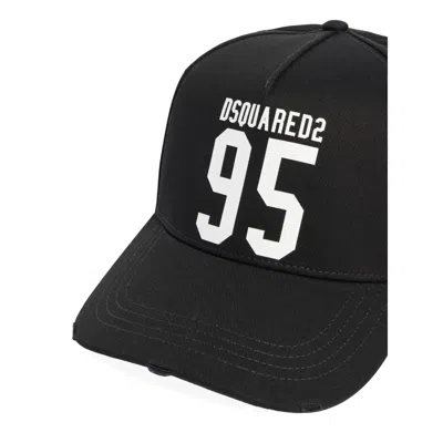 Dsquared2 Black Cotton Baseball Cap In Black