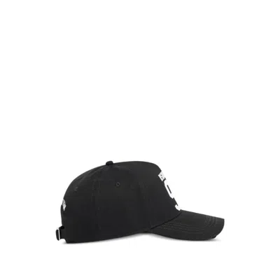 Dsquared2 Black Cotton Baseball Cap In Black