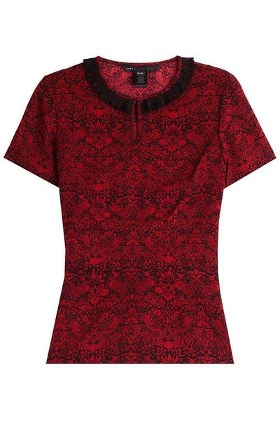 Marc By Marc Jacobs Printed Top With Collar In Red