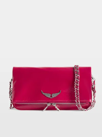 Zadig & Voltaire Womens Record Rock Nano Leather Clutch Bag In Black
