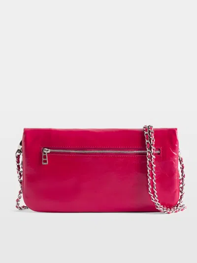 Zadig & Voltaire Womens Record Rock Nano Leather Clutch Bag In Black