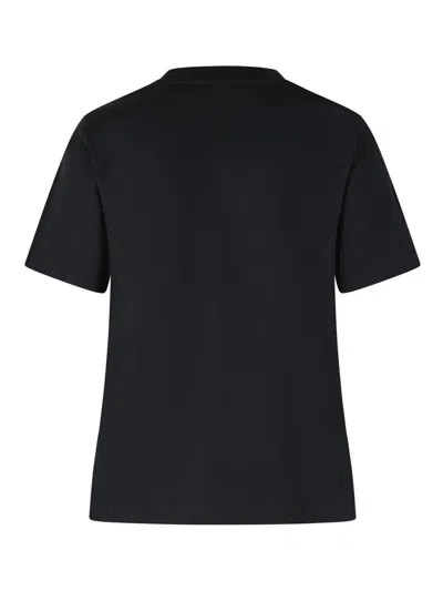 Burberry Check Cursive Logo Cotton T-shirt Clothing In Black