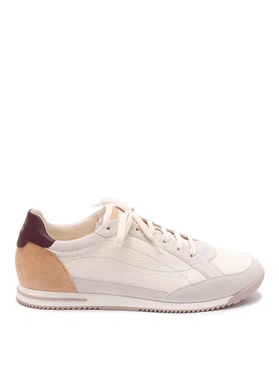 Brunello Cucinelli Sneaker Low Top Contrasting Heel Panel In White