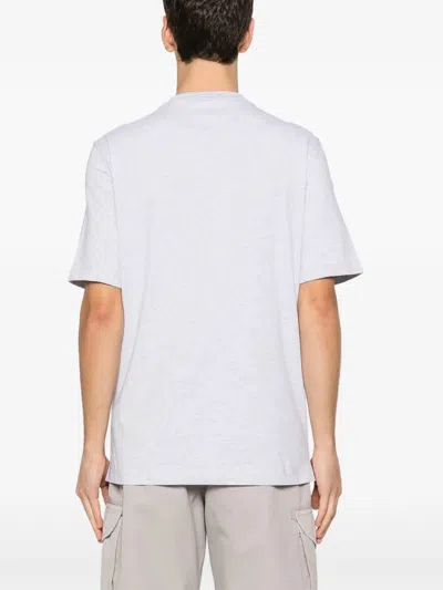 Brunello Cucinelli Men Crew-neck T-shirt With Graphic Print In Gray