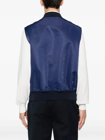 Brunello Cucinelli Men Bomber Jacket In Blue