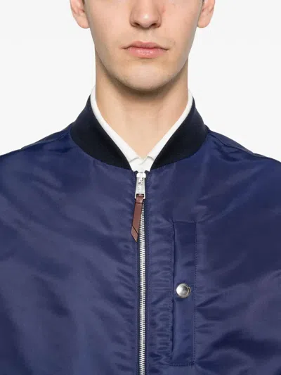 Brunello Cucinelli Men Bomber Jacket In Blue