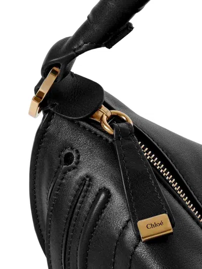 Chloé Mini Marcie Shoulder Bag In Soft Leather In Black