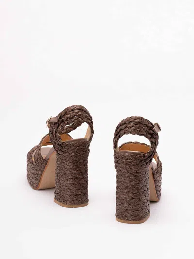 Castaã±er Platform Raffia Espadrilles In Brown