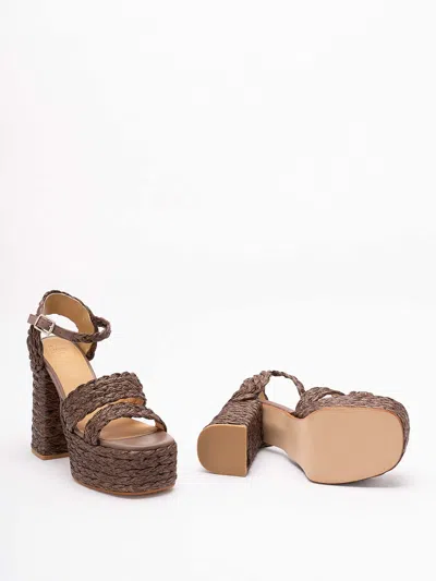 Castaã±er Platform Raffia Espadrilles In Brown
