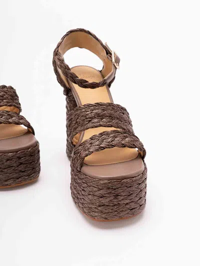Castaã±er Platform Raffia Espadrilles In Brown