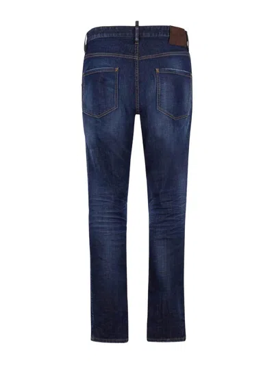 Dsquared2 Slim-fit Five-pocket Jeans With Contrast Stitching In Blue