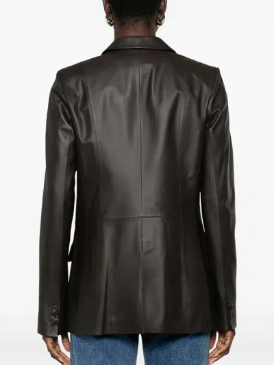 Desa 1972 Leather Classic Blazer In Black