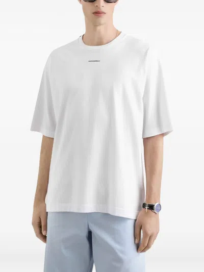 Dolce & Gabbana Men White Cotton Printed Oversized T-shirt In White