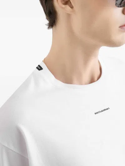 Dolce & Gabbana Men White Cotton Printed Oversized T-shirt In White