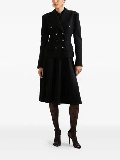 Dolce & Gabbana Double-breasted Virgin Wool Jacket In Black