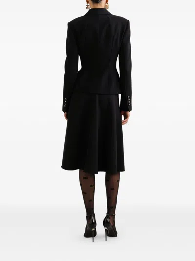 Dolce & Gabbana Double-breasted Virgin Wool Jacket In Black