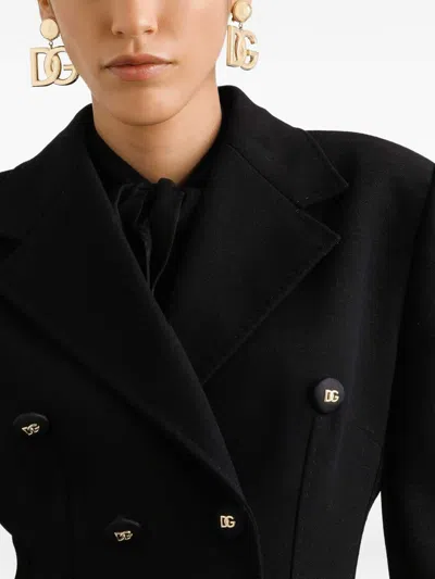 Dolce & Gabbana Double-breasted Virgin Wool Jacket In Black