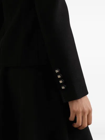 Dolce & Gabbana Double-breasted Virgin Wool Jacket In Black
