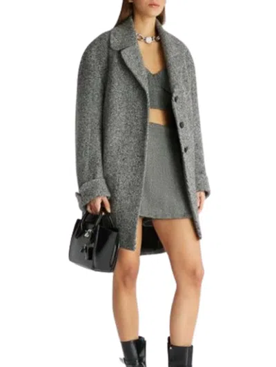 Ermanno Scervino Herringbone-pattern Coat In Gray