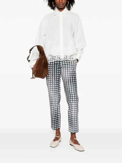 Ermanno Scervino Gingham-check Trousers In Black