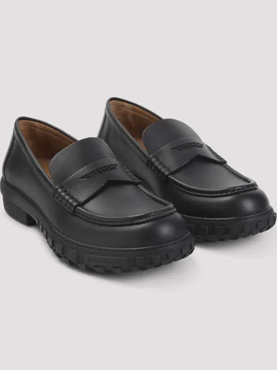 Givenchy Echo Leather Penny Loafers In Black