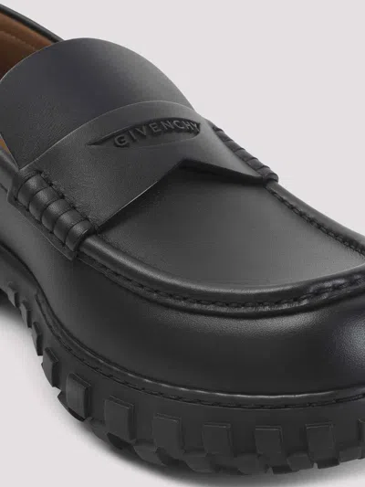 Givenchy Echo Leather Penny Loafers In Black