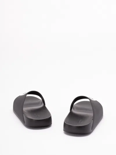 Givenchy Label Flat Mules In Black Rubber Women In Black