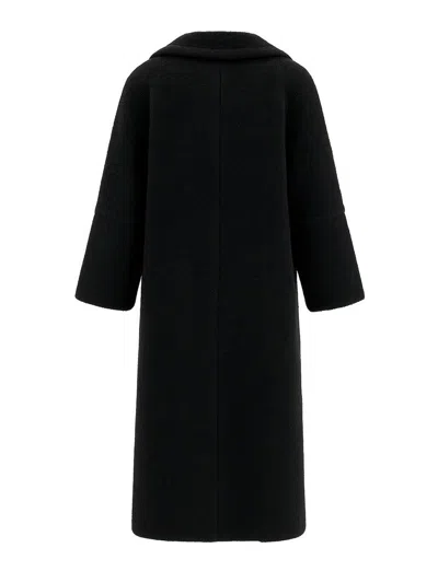 Herno Double-breasted Coat In Black